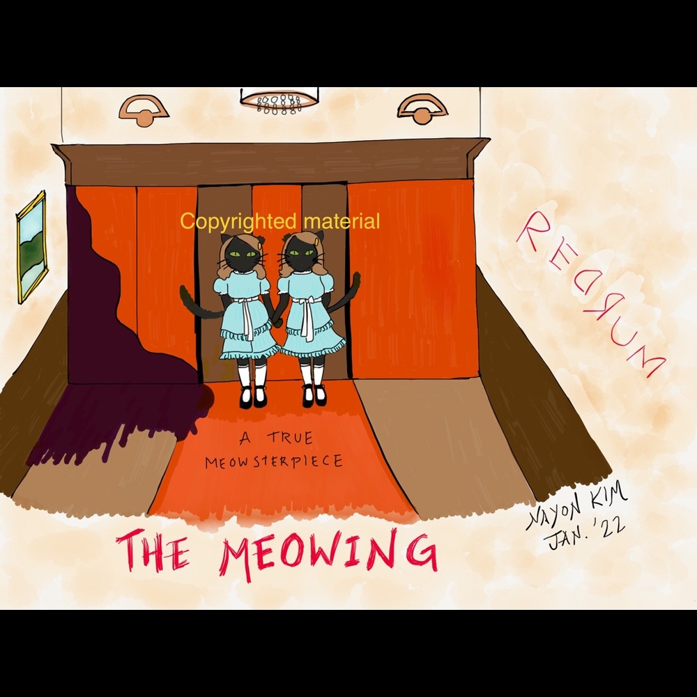 Digital Pet Portrait Parody of The Shining - “The Meowing”